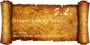 Singer Lukrécia névjegykártya